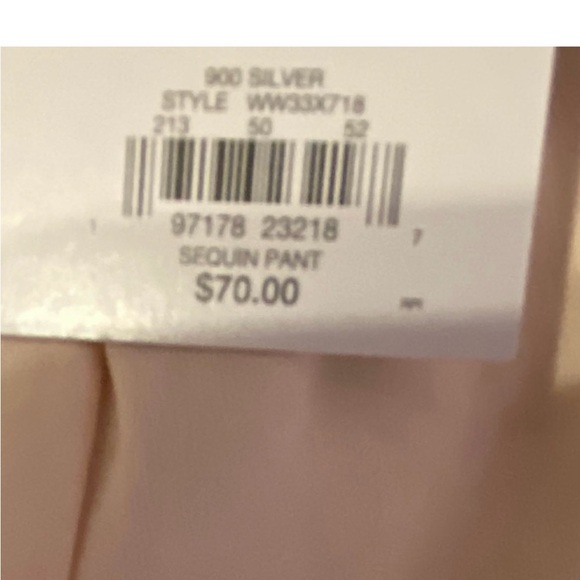 Nine West Silver Sequin Wide Leg Pants - Picture 9 of 10